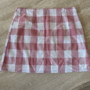 Forever 21 Pink and White Checkered Mini Skirt